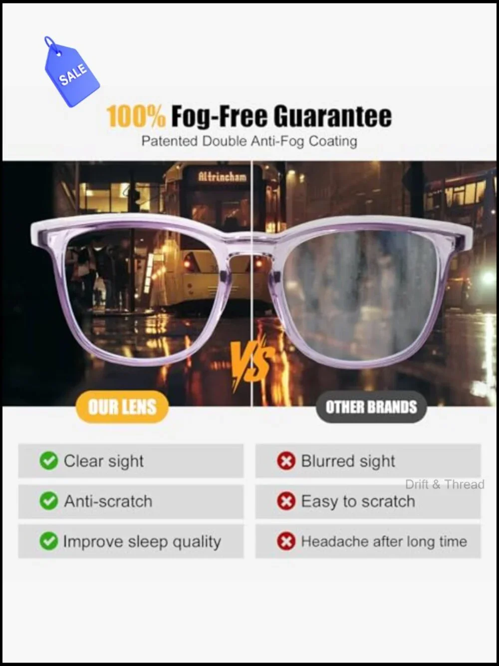 4 Pack Anti Fog Safety Glasses for Women, Blue Light Blocking Eye Protection